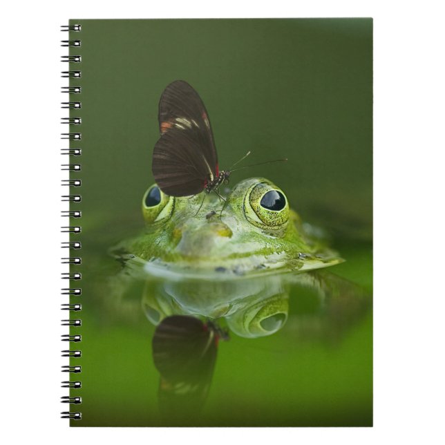 Cuaderno Rana dulce con mariposa en la nariz (Frente)