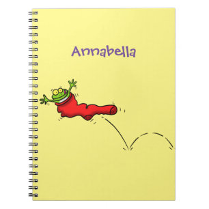 Cuaderno Rana dulce en un personalizado de salto de calcetí