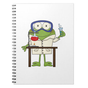 Cuaderno Rana en el laboratorio de ciencia