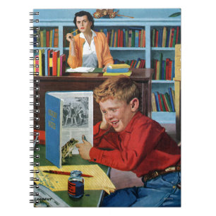 Cuaderno Rana en la biblioteca