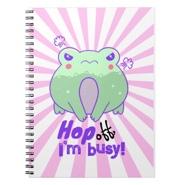 Cuaderno Rana enojada adorable regalo kawaii explosión de e (Frente)