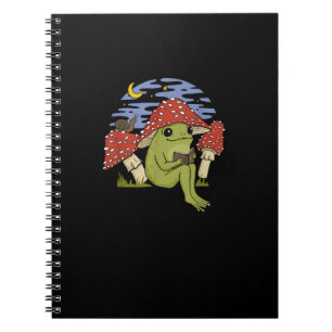 Cuaderno Rana fanática de los libros con sombrero de hongo