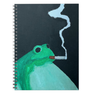 Cuaderno Rana fumadora divertida Animal de meme extravaga