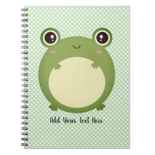 Cuaderno Rana kawaii con texto personalizado