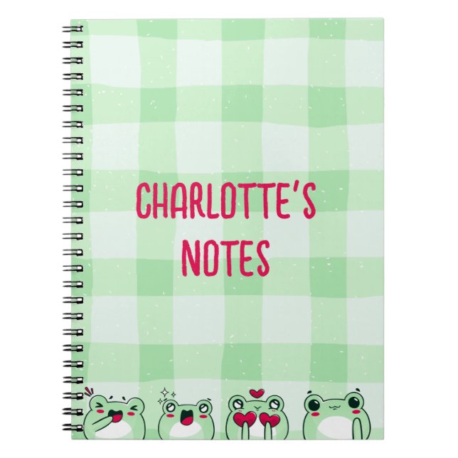 Cuaderno Rana Personalizado de manga personalizada Green Cu (Frente)