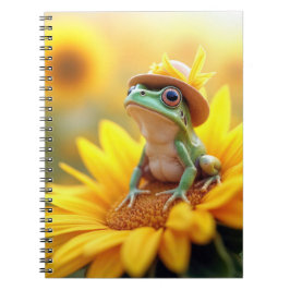 Cuaderno Rana sobre un girasol
