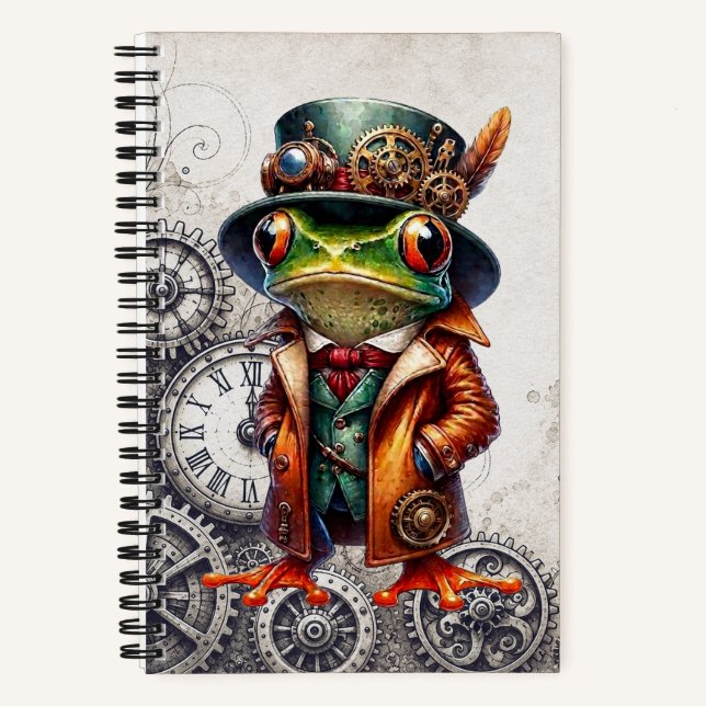 Cuaderno Rana Steampunk & Engranajes  (Anverso)