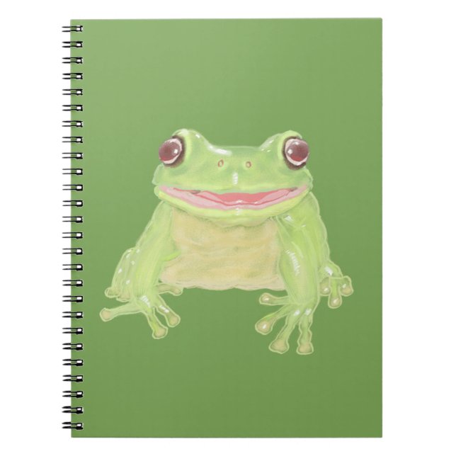 Cuaderno Rana Verde Bonita - transparente.  (Frente)