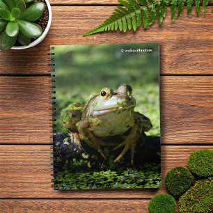 Cuaderno Rana verde suave golpea la manguera