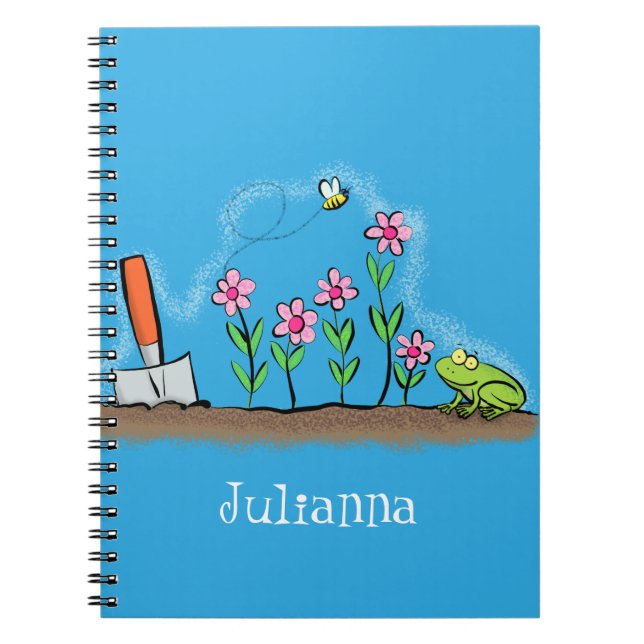 Cuaderno Rana y abeja en el ilustracion personalizado de ja (Frente)