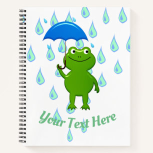 Cuaderno Rana y lluvia kawaii