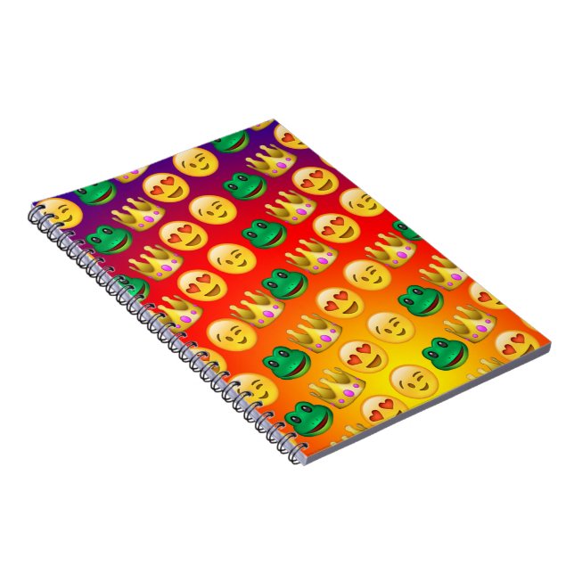 Cuaderno Rana y princesa Emojis Pattern (Lado Derecho)