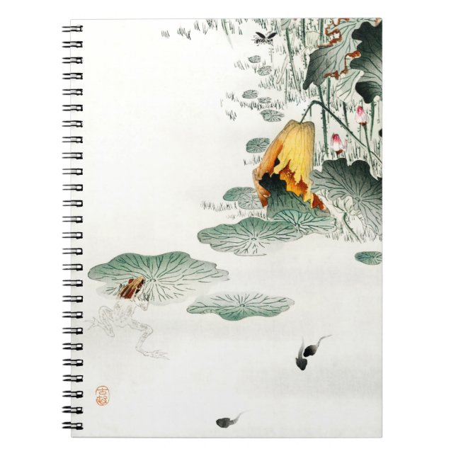 Cuaderno Rana y Tadpoles de Ohara Koson, de la naturaleza j (Frente)