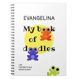 Cuaderno Ranas coloridas Doodles personalizados