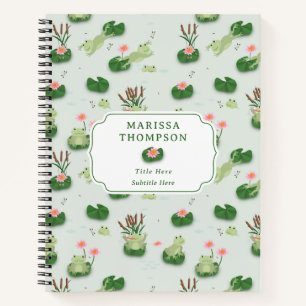 Cuaderno Ranas Lindas en Estanque de Lirios