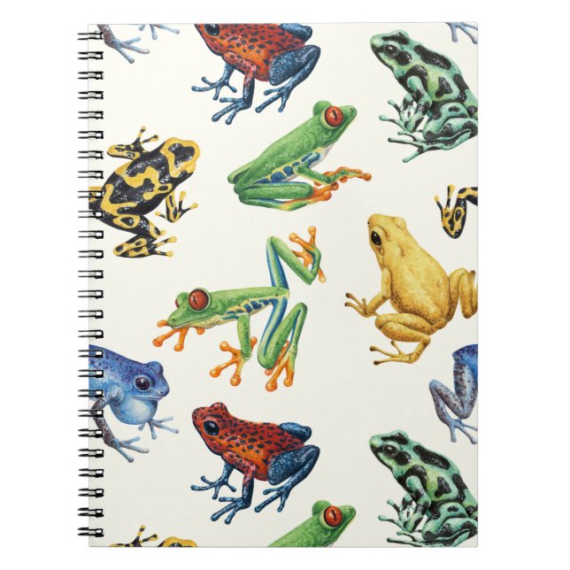 Cuaderno Ranas sobre blanco natural (Frente)