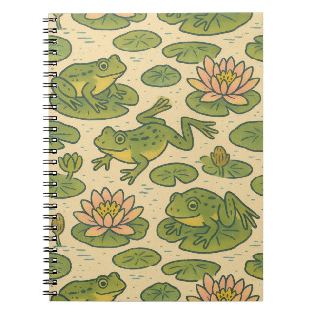Cuaderno Ranas y colmenas de lirios de lirios de rana (Frente)