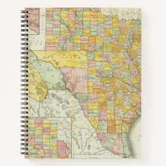 Cuaderno Rand McNally Railroad And County Map Of Texas