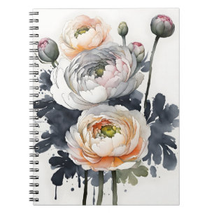 Cuaderno Ranunculus - Flores de acuarela
