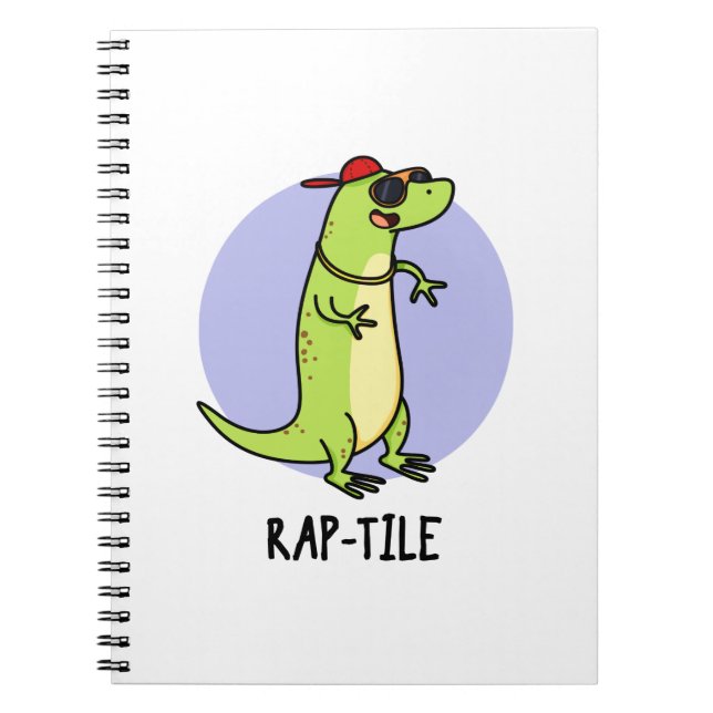Cuaderno Rap-tile Reptil Lagarto divertido juego de palabra (Frente)