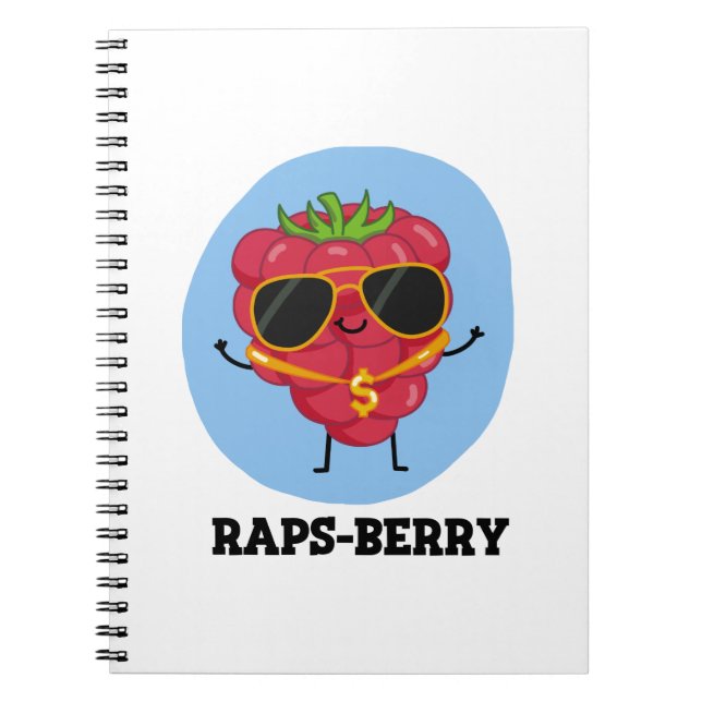 Cuaderno Raps-berry Funny Rapper Raspberry Pun (Frente)