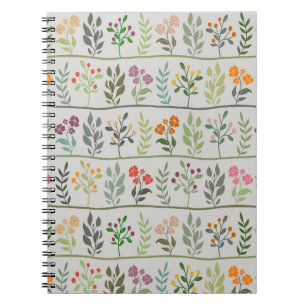 Cuaderno Rapsodia Botánica Silueta Floral Colorida y Linda