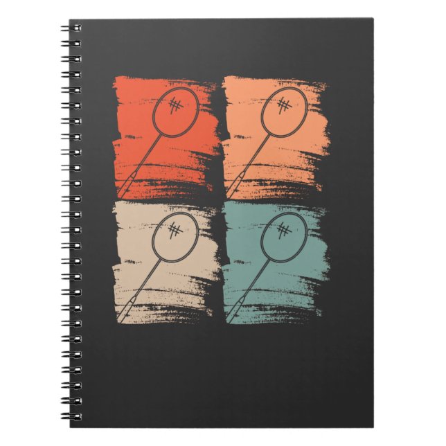 Cuaderno Raqueta de bádminton bádminton Retro (Frente)