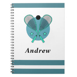 Cuaderno Raquetas de Squash Rackets Jugador Entrenador Niño