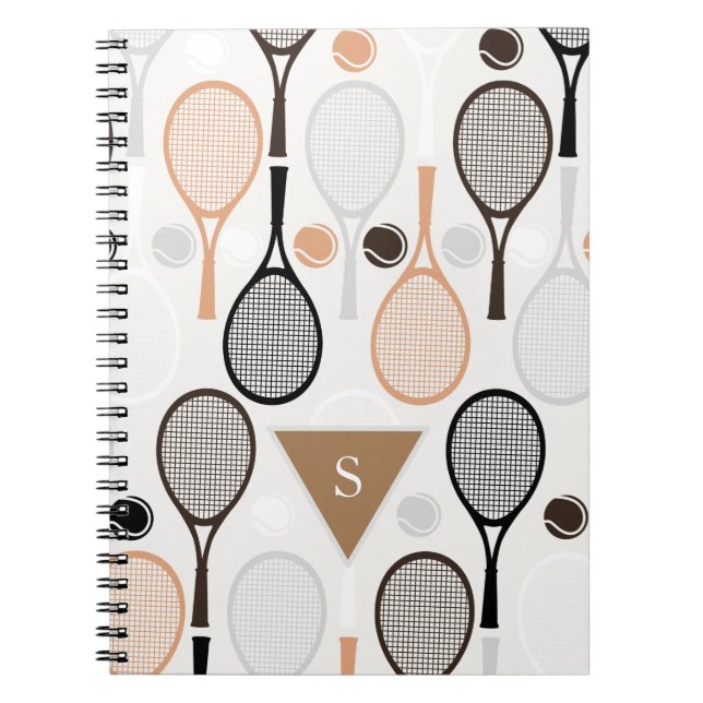 Cuaderno Raquetas de tenis blancas personalizadas con el no (Frente)
