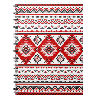 Cuaderno Raro blanco negro étnico, motivos ucranianos.