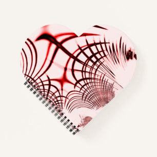 Cuaderno Rasgos curvados rojos cruzados sobre fondo claro
