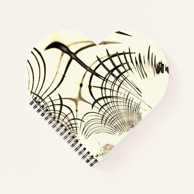 Cuaderno Rasgos curvos cruzados de nuez-marrón, fondo claro (Anverso)