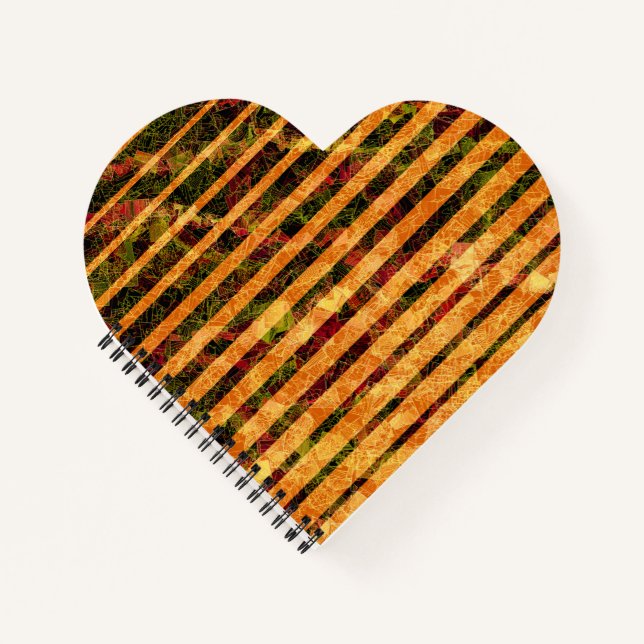 Cuaderno Rasgos naranjas extraños y cuadrados pequeños en l (Anverso)