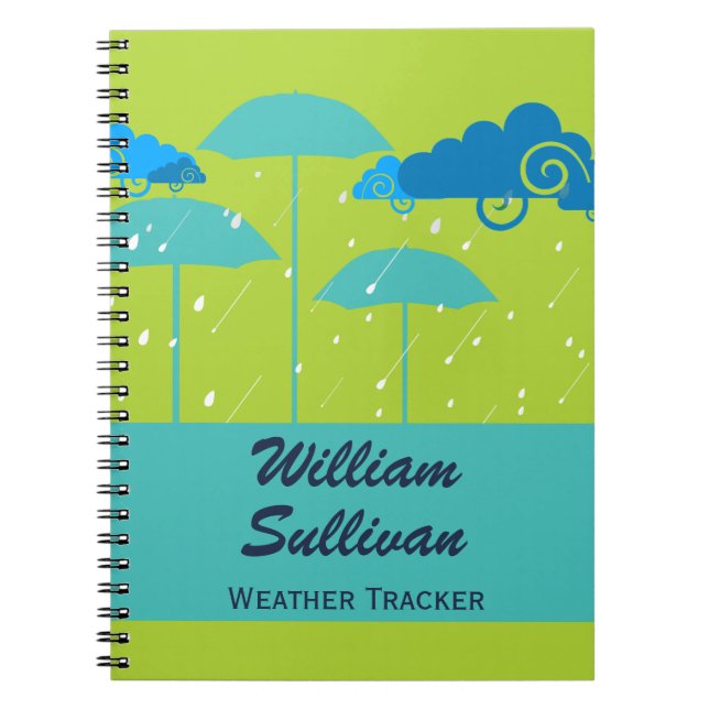 Cuaderno Rastreador del tiempo azul verde (Frente)