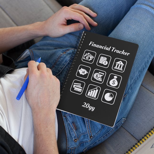Cuaderno Rastreador financiero blanco y negro (Subido por el creador)
