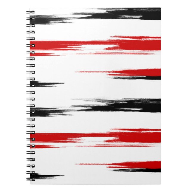 Cuaderno Rastreo abstracto negro y rojo (Frente)