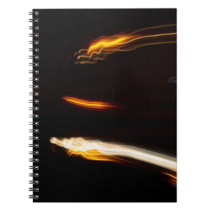 Cuaderno Rastros de Luz de Movimiento Abstracto Larga Expos