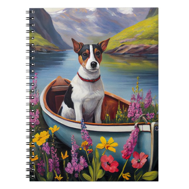 Cuaderno Rat Terrier on a Paddle: Una aventura panorámica (Frente)