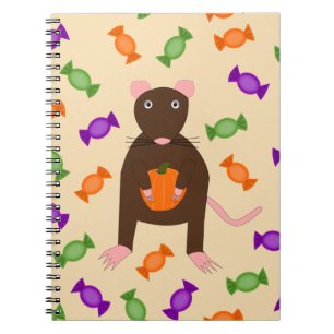 Cuaderno Rata de Halloween y calabaza