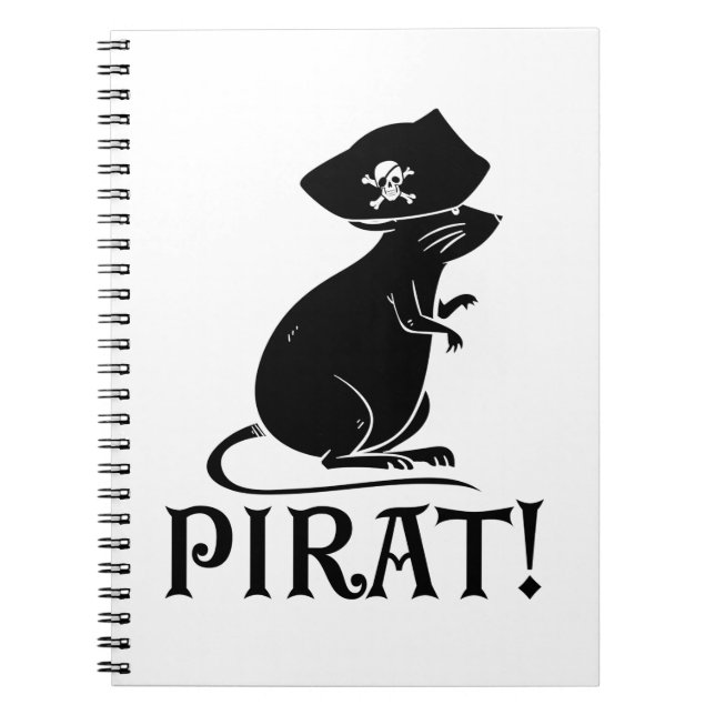 Cuaderno Rata pirata | Regalo de Rat Rodent de Pirate House (Frente)