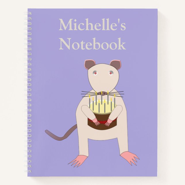 Cuaderno Rata siamesa con Personalizado de pastel de cumple (Anverso)
