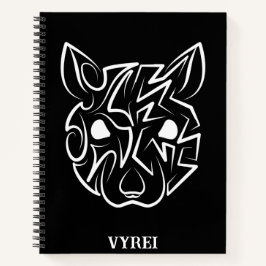 Cuaderno Rata tribal negra y blanca