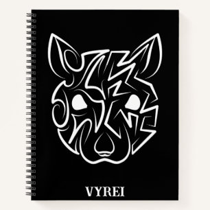 Cuaderno Rata tribal negra y blanca