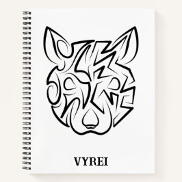 Cuaderno Rata tribal negra y blanca