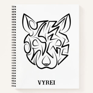 Cuaderno Rata tribal negra y blanca