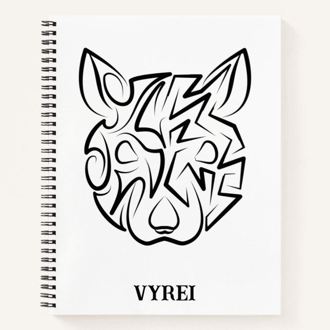 Cuaderno Rata tribal negra y blanca (Anverso)