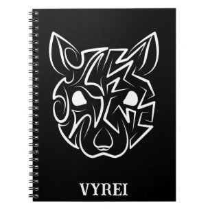 Cuaderno Rata tribal negra y blanca