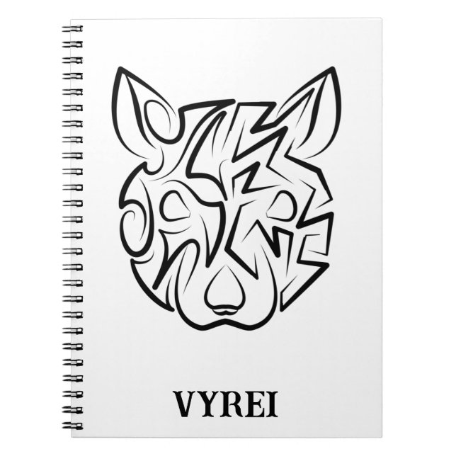 Cuaderno Rata tribal negra y blanca (Frente)