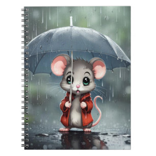 Cuaderno Ratón bajo un paraguas