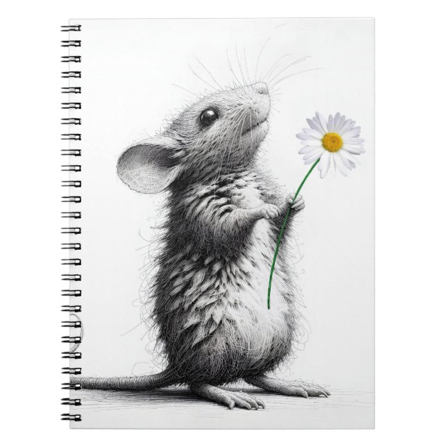 Cuaderno Ratón con margarita blanca (Frente)